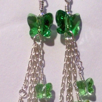 Image: Green Butterflight Earrings